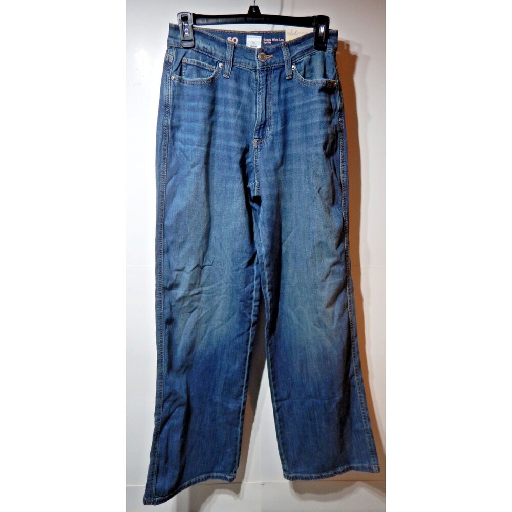 NWT SO Juniors Baggy Wide Leg Jeans Size 1/25 High-Rise Blue